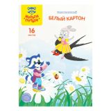 Картон белый А4, двуст., Мульти-Пульти, 16л., чистоцеллюлозный, в папке, "Енот в сказке"