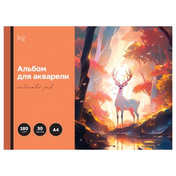 Альбом для акварели, 30л., А4, на склейке BG 